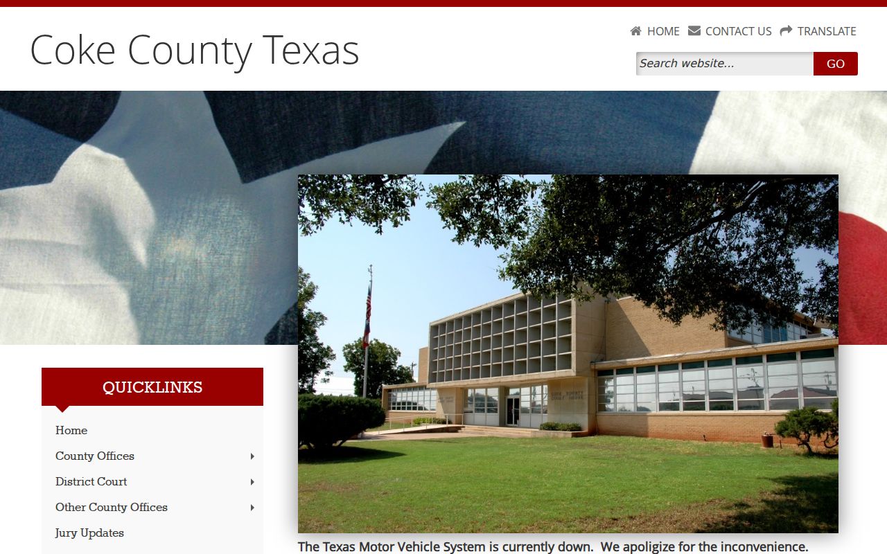Coke County courthouse access point for local court docket records